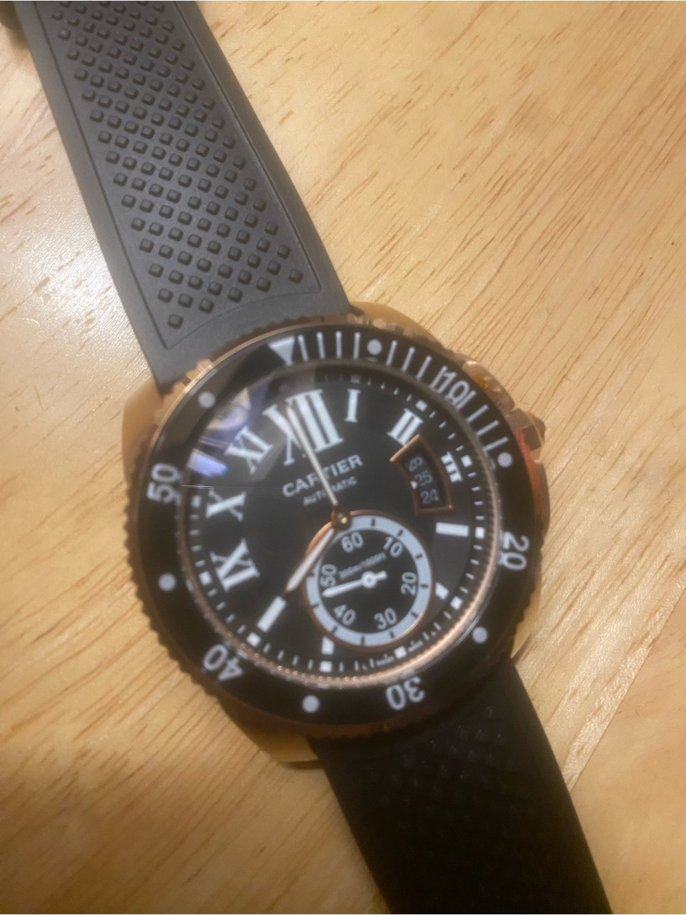 New Cartier Black and Gold Dive-Style Watch